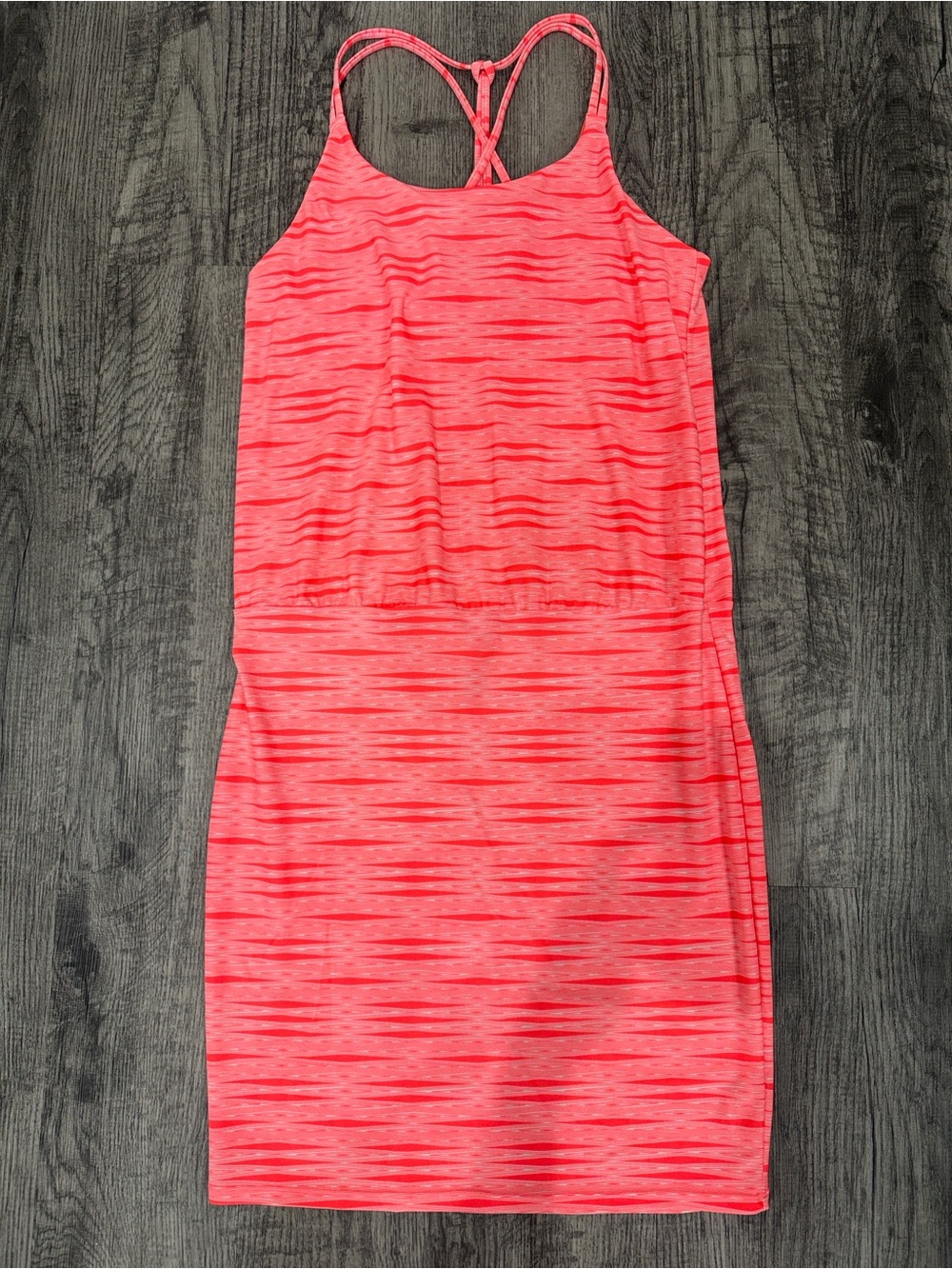 Athleta Bright Orange Strappy Racerback Mini Dress